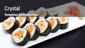  Presentation with sea cucumber - Cool new PPT layouts with rolls with salmon cucumber backdrop and a dark gray colored foreground