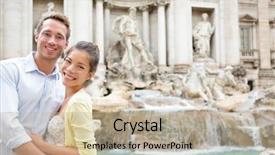  Presentation with young happy couple - PPT theme featuring roma - rome travel - tourist couple background and a mint green colored foreground