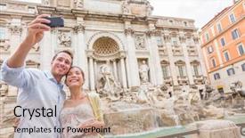  Presentation with young happy couple - Cool new presentation with roma - rome travel tourists couple backdrop and a mint green colored foreground