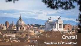  Presentation with italy history - Slide deck enhanced with roma history - aerial view of the rome background and a tawny brown colored foreground