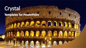  Presentation with italy history - Beautiful theme featuring roma history - colosseum at night rome italy backdrop and a black colored foreground