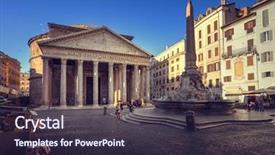  Presentation with italy history - Colorful slides enhanced with roma history - pantheon in rome italy backdrop and a wine colored foreground