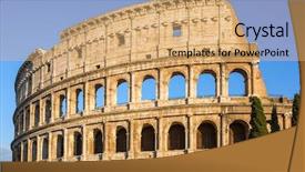  Presentation with italy history - Slide deck enhanced with roma history - sunrise colosseum in rome italy background and a coral colored foreground