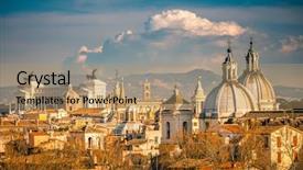  Presentation with history rome and egypt - PPT theme consisting of roma history - view of rome from castel background and a coral colored foreground