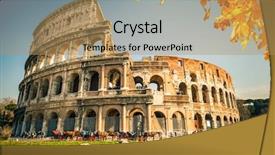  Presentation with italy history - Colorful slide deck enhanced with roma history - view on colosseum in rome backdrop and a coral colored foreground