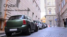  Presentation with italy car - Beautiful presentation theme featuring roma italy january 16 car backdrop and a light gray colored foreground