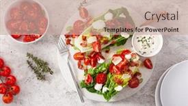  Presentation with lettuce - Cool new presentation theme with romaine-lettuce-topped-with-bacon backdrop and a soft green colored foreground