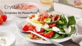  Presentation with keto - Beautiful slide set featuring romaine-lettuce-topped-with-bacon backdrop and a lemonade colored foreground