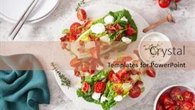  Presentation with keto - Slide set having romaine-lettuce-topped-with-bacon background and a coral colored foreground