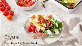  Presentation with keto - Beautiful theme featuring romaine-lettuce-topped-with-bacon backdrop and a soft green colored foreground