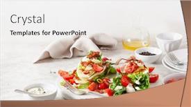 Presentation with lettuce - Theme having romaine-lettuce-topped-with-bacon background and a white colored foreground