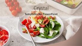  Presentation with keto - Colorful PPT theme enhanced with romaine-lettuce-topped-with-bacon backdrop and a soft green colored foreground