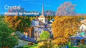  Presentation with switzerland - Theme consisting of romainmotier-switzerland-village and a teal colored foreground