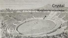  Presentation with roman history - PPT layouts featuring roman amphiteatre in pompeii background and a light gray colored foreground