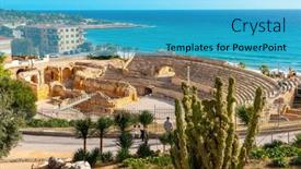 Presentation with amphitheater - Presentation enhanced with roman-amphitheater-in-tarragona-spain background and a cyan colored foreground
