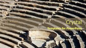  Presentation with roman - PPT theme with roman-amphitheatre-in-turkey-myra background and a violet colored foreground