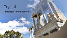  Presentation with roman - Cool new presentation theme with roman-amphitheatre-old-plovdiv backdrop and a teal colored foreground