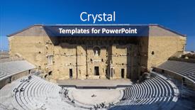  Presentation with unesco - PPT layouts consisting of roman-amphitheatre-orange-unesco-world background and a ocean colored foreground