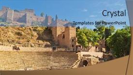  Presentation with roman ruins - Colorful presentation enhanced with roman amphitheatre ruins in malaga backdrop and a light blue colored foreground
