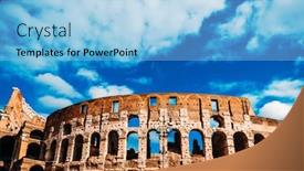  Presentation with rome italy - PPT theme with roman-amphitheatres-in-rome-circular background and a light blue colored foreground