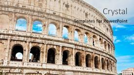  Presentation with rome italy - Presentation theme consisting of roman-amphitheatres-in-rome-circular background and a coral colored foreground