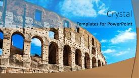  Presentation with rome italy - Presentation design with roman-amphitheatres-in-rome-circular background and a cyan colored foreground