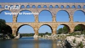 Presentation with aqueduct - PPT theme consisting of roman aqueduct at pont du gard background and a teal colored foreground