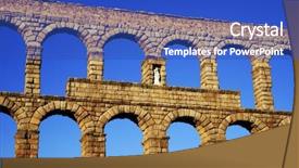  Presentation with world heritage sites - Amazing PPT theme having roman aqueduct of segovia spain backdrop and a  colored foreground