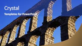  Presentation with world heritage sites - PPT theme with roman aqueduct of segovia spain background and a  colored foreground