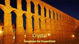  Presentation with world heritage sites - PPT theme featuring roman aqueduct of segovia spain background and a  colored foreground