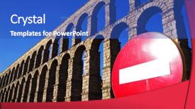  Presentation with world heritage sites - Colorful PPT theme enhanced with roman aqueduct of segovia spain backdrop and a  colored foreground