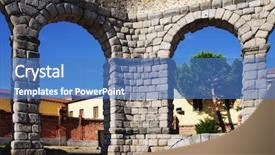  Presentation with world heritage sites - Presentation having roman aqueduct of segovia spain background and a  colored foreground
