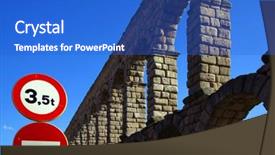  Presentation with world heritage sites - PPT theme featuring roman aqueduct of segovia spain background and a  colored foreground