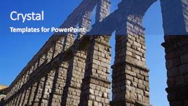  Presentation with world heritage sites - Amazing PPT theme having roman aqueduct of segovia spain backdrop and a  colored foreground