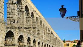  Presentation with world heritage sites - Beautiful slide deck featuring roman aqueduct of segovia spain backdrop and a  colored foreground