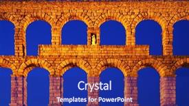  Presentation with europe history - Amazing presentation design having roman aqueduct of segovia spain backdrop and a navy blue colored foreground