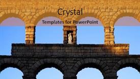  Presentation with europe history - Presentation theme consisting of roman aqueduct of segovia spain background and a gold colored foreground