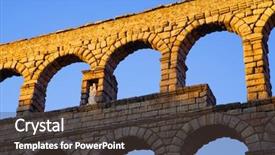  Presentation with europe history - Presentation design with roman aqueduct of segovia spain background and a tawny brown colored foreground