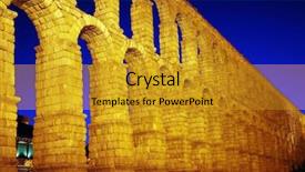  Presentation with europe history - Colorful presentation theme enhanced with roman aqueduct of segovia spain backdrop and a gold colored foreground