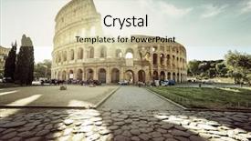  Presentation with rome - Slide deck with roman architecture - colosseum in rome and morning background and a soft green colored foreground