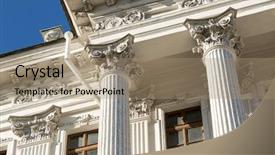  Presentation with roman columns - Cool new PPT layouts with roman architecture - columns on blue sky background backdrop and a coral colored foreground