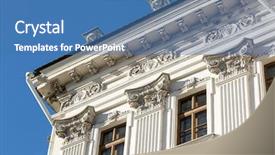  Presentation with law blue sky scales of justice - Presentation design featuring roman architecture - columns on blue sky background background and a teal colored foreground