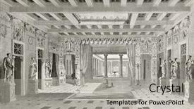  Presentation with tour - Audience pleasing slides consisting of roman architecture - old illustration of house backdrop and a light gray colored foreground