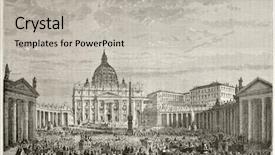  Presentation with blessing - Colorful PPT theme enhanced with roman architecture - papal easter blessing in sant backdrop and a light gray colored foreground