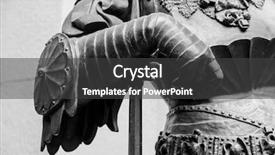  Presentation with knight - Amazing slide set having roman army - hand in armour backdrop and a dark gray colored foreground