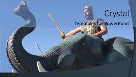  Presentation with roman army - Audience pleasing presentation consisting of roman army - hannibal riding on an elephant backdrop and a light blue colored foreground