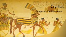  Presentation with egyptian - Beautiful theme featuring roman art - egyptian concept with paintings backdrop and a gold colored foreground
