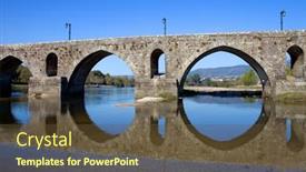  Presentation with roman - Cool new slides with roman-bridge-of-ponte-de backdrop and a tawny brown colored foreground