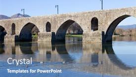  Presentation with roman - Audience pleasing slides consisting of roman-bridge-of-ponte-de backdrop and a teal colored foreground