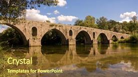  Presentation with ancient roman - PPT theme featuring roman bridge of ponte do background and a  colored foreground
